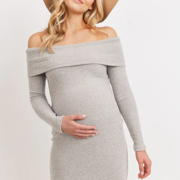 Hello Miz Ribbed Off The Shoulder Dress
