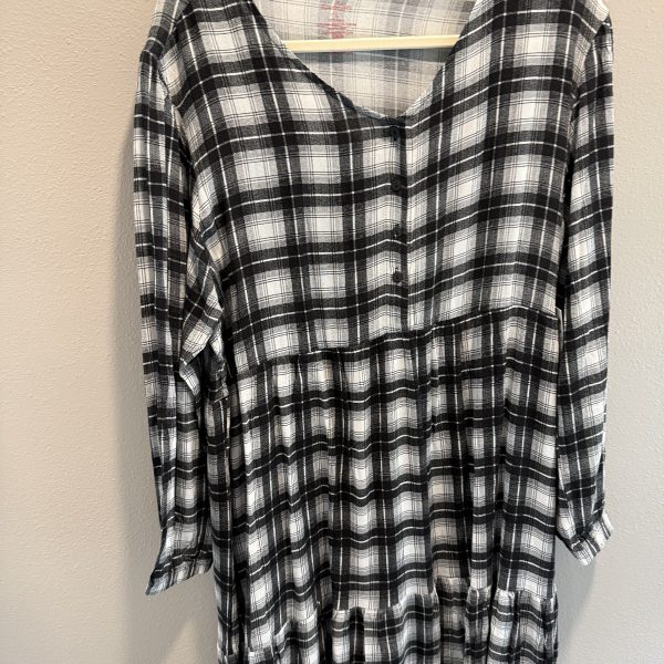 Everly Gray Black Plaid Dress